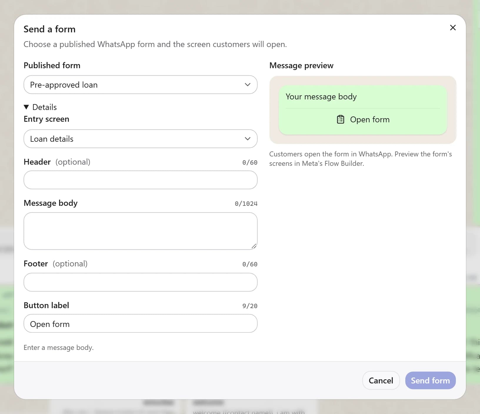 A published Flow attached to an inbox message or message template.